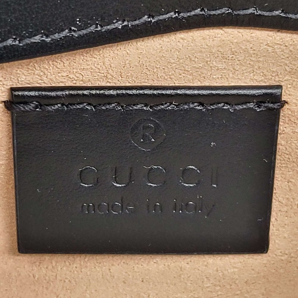 100% Authentic Gucci GG Marmont Super Mini Black Shoulder Bag - Picture 8 of 14